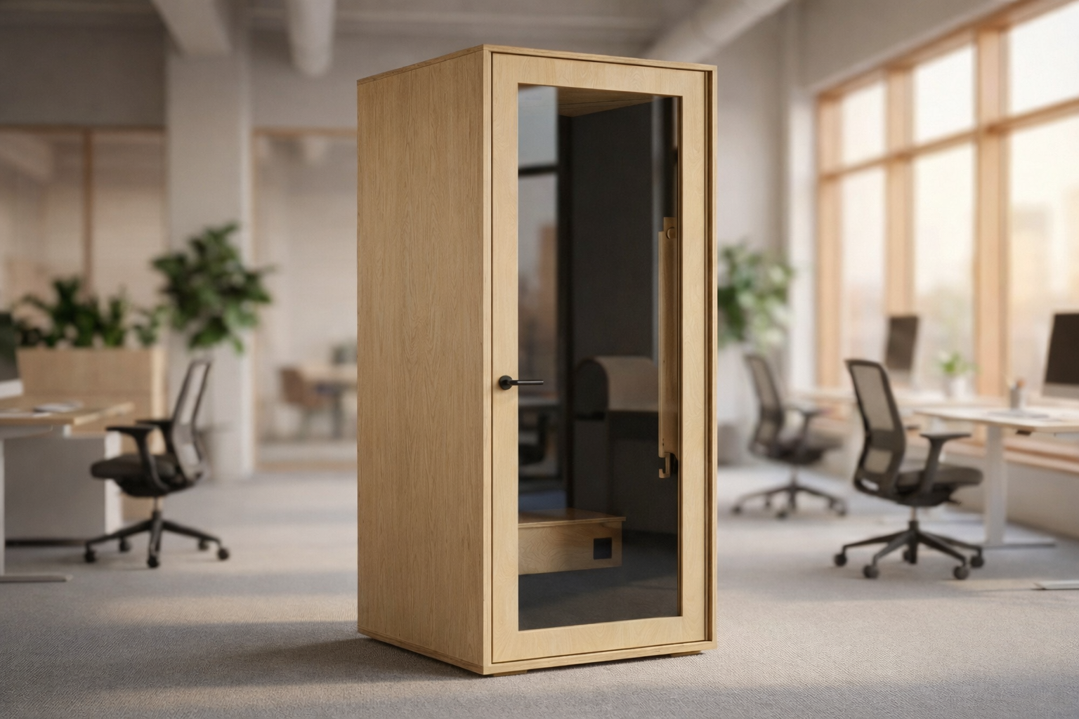 Cabina acústica Phone Booth diseño madera